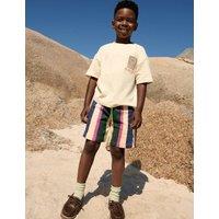 M&S Pure Cotton Textured Graphic T-Shirt (2-8 Yrs) Ecru Mix