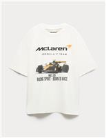 M&S Pure Cotton McLaren Graphic T-Shirt (6-16 Yrs) White