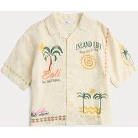 M&S Linen Blend Print Shirt (2-8 Yrs) Multi