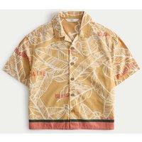 M&S Pure Cotton Tropical Print Shirt (2-8 Yrs) Orange Mix