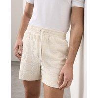 Autograph Cotton Rich Jacquard Towelling Shorts Light Natural