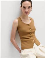 Button Front Slim Fit Knitted Waistcoat