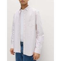 M&S Ultimate Pure Cotton Striped Oxford Shirt Pink Mix
