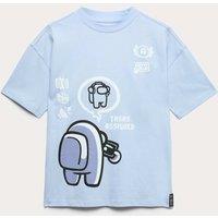 M&S Pure Cotton Among Us Graphic T-Shirt Light Blue