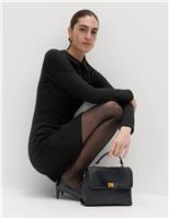 Cotton Blend Cosy Collared Mini Skater Dress