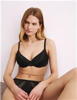 Rosie Silk & Lace Wired Full Cup Bra A-E Navy