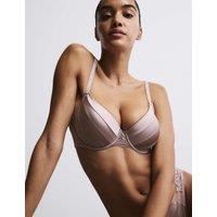 Rosie Silk & Lace Wired Full Cup Bra A-E Praline