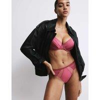 Rosie Silk & Lace High Leg Knickers Raspberry