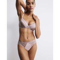 Rosie Silk & Lace High Leg Knickers Praline