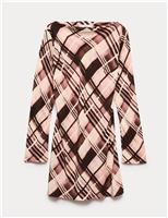 Checked Mini Slip Dress