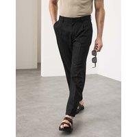 Autograph Tapered Fit Lyocell Rich Trousers Black
