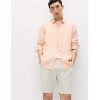 M&S Regular Fit Pure Linen Shirt Orange