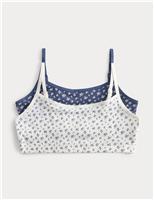 2 Pack Cotton Rich Floral Crop Tops (7-16 Yrs)