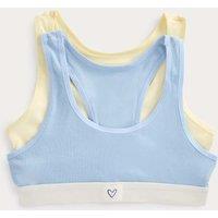 M&S 2 Pack Cotton with Stretch Crop Tops (7-16 Yrs) Blue Mix