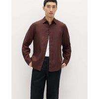 M&S Regular Fit Pure Linen Shirt Sable