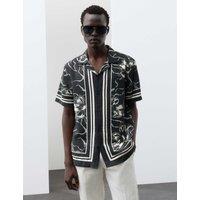 Autograph Floral Short Sleeve Shirt Black Mix