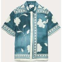Autograph Floral Short Sleeve Shirt Blue Mix