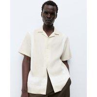 Autograph Regular Fit Printed Short Sleeve Shirt Ecru Mix