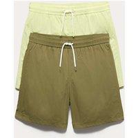 M&S 2 Pack Swim Shorts (6-16 Yrs) Lime Mix
