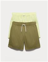 M&S 2 Pack Swim Shorts (6-16 Yrs) Lime Mix