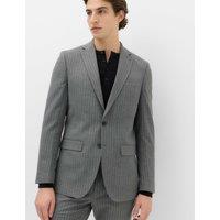 M&S Slim Fit Pin Stripe Stretch Suit Jacket Dark Grey