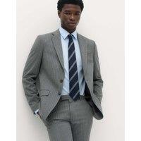M&S Slim Fit Pin Stripe Stretch Suit Jacket Dark Grey
