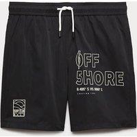 M&S Off Shore Graphic Swim Shorts (6-16 Yrs) Black