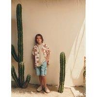 M&S Pure Cotton Denim Cargo Shorts (6-16 Yrs) Dark Denim
