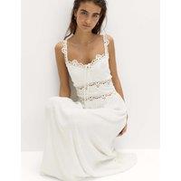 M&S Tie Front Maxi Beach Dress Soft White