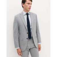M&S Regular Fit Textured Suit Jacket Light Grey