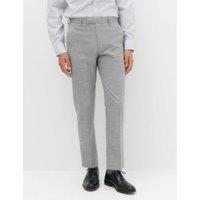 M&S Regular Fit Textured Stretch Suit Trousers Light Grey