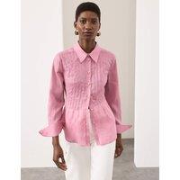 Autograph Pure Ramie Pintuck Waisted Shirt Dusty Pink