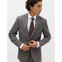 M&S Tailored Fit Micro Check Suit Jacket Bordeaux