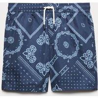 M&S Bandana Print Swim Shorts (6-16 Yrs) Navy