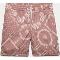 M&S Bandana Print Swim Shorts (6-16 Yrs) Brown