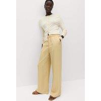 M&S Lyocell Rich Drawstring Wide Leg Trousers Yellow