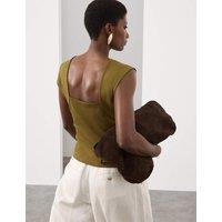 Autograph Cotton Rich Open Back Vest Top Moss