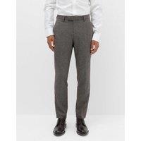 M&S Tailored Fit Micro Check Suit Trousers Bordeaux