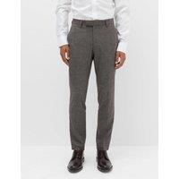 M&S Tailored Fit Micro Check Suit Trousers Bordeaux
