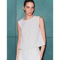 Autograph Viscose Rich Embroidered Shell Top Ivory