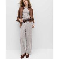 M&S Jersey Textured Carrot Leg Ankle Grazer Trousers Dark Chocolate