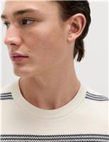 Pure Cotton Striped Textured Jumper