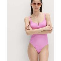 M&S Tummy Control Textured Swimsuit Pink