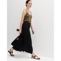 M&S Linen Rich Maxi Wrap Skirt Black