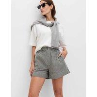 M&S Gingham High Waisted Shorts Black Mix