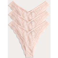 M&S 3pk Jasmine Lace Miami Knickers Soft Coral