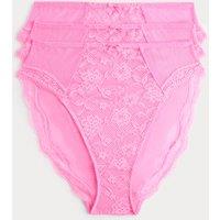 M&S 3pk Jasmine Lace Miami Knickers Pink Shimmer