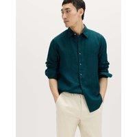 M&S Regular Fit Pure Linen Shirt Dark Petrol