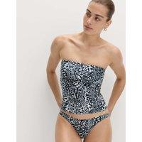 M&S Printed Bandeau Tankini Top Ivory Mix