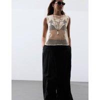 Autograph Pure Cotton Embroidered Floral Shell Top Cream